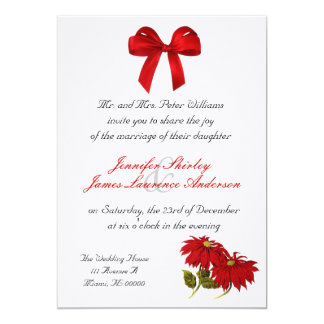 Faire,part de mariage de Noël de poinsettia